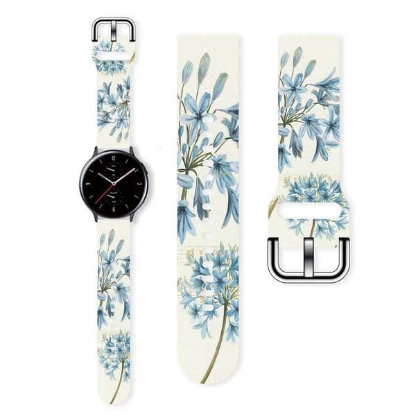 20mm Flower Printed Strap Galaxy Watch 7/6/5/4 40mm 44mm Band Replaceable Bracelet for Amazfit as Women Gift H260305