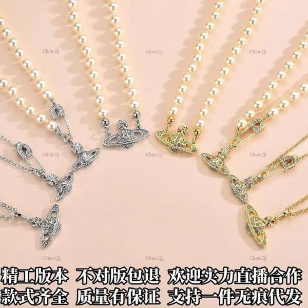 viviannen necklace westwoods necklace saturn necklace vivi necklace Pin Paperclip Bracelet Orb Precision Craft Live Traceless Dropshipping Factory Direct Sales