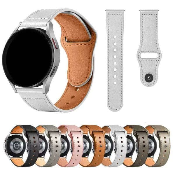 Leather strap For Galaxy watch 7/6/5/pro/4/Classic/Active 2 20mm 22mm bracelet GT/Amazfit GTS/GTR 4/3/2 mini Band H260305