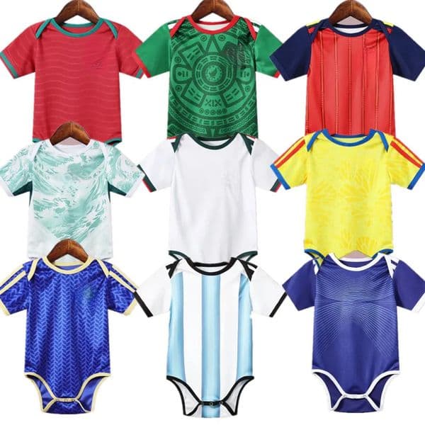26 27 Baby Soccer Jersey Brazil Germany BB Spain Baby Home Away Algeria kids Football kit