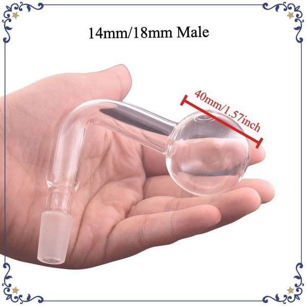 90Degree Big 40mm ball Glass Oil Burner Pipe Smoking banger Bowl Bubbler 14mm 18mm Male DownStem Bowls For Water Hookahs Bongs