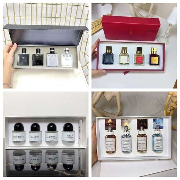 Floral Perfume sets 4pcs Mini ParfumGORGEOUS Parfums Fragrances Kit Long Lasting Smell Spray Cologne Gift Box Brand Man Women Body mist High