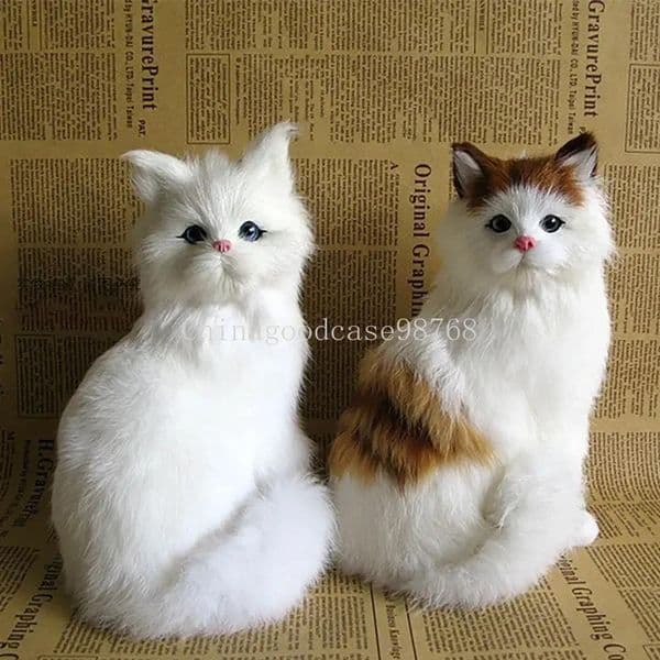 20CM Realistic Cat Plush Toy Super Soft Stuffed Anima Cute Simulation Kitten Doll Children's Birthday Gifts Home Decoration
