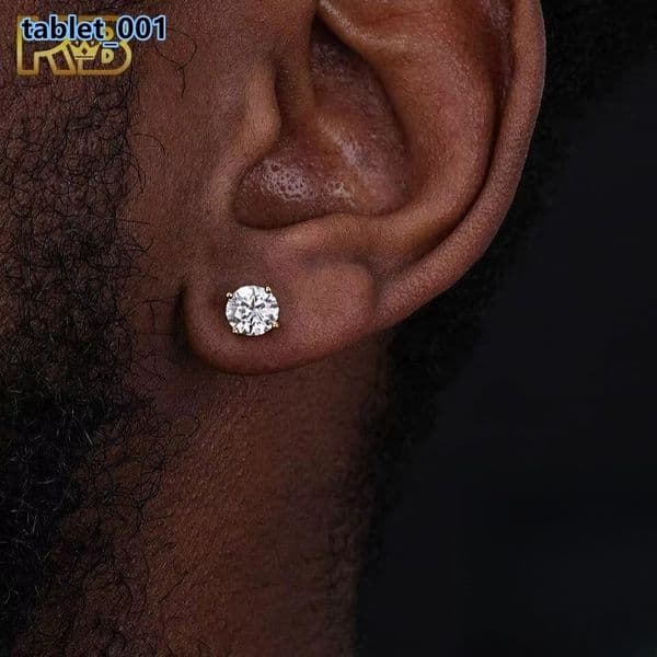 3mm-10mm VVS Moissanite Screw Back Earrings 925 Sterling Silver Luxury Diamond Studs Unisex Classic Hip Hop Jewelry