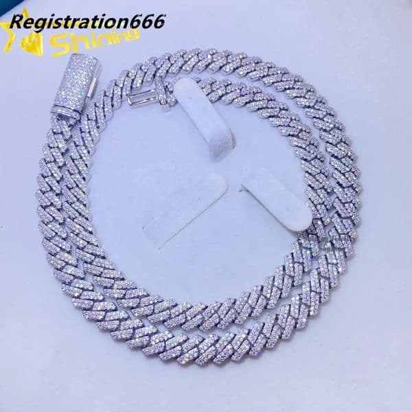 Hot Sell Drop Shipping Iced Out Cuban Link Vvs Diamond Hip Hop 8mm 10mm Moissanite Cuban Chain