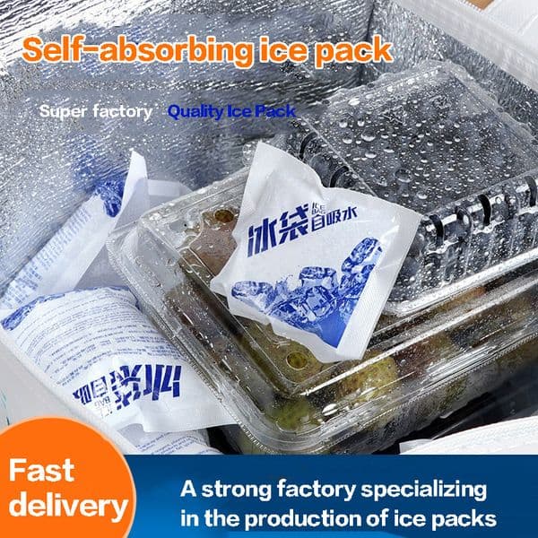 Custom Printed Self-Absorbing Ice Bag Reusable Double Sided Cold Pack Custom Pattern Print Fresh Food Refrigeration Express Shipping Ice Bag