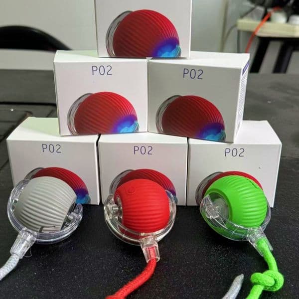 Dog Cat Interactive Ball Toy Automatic Rolling Ball Faux Tail Rechargeable Smart Pet Electric Toy_ Dog Cat Training Imitate Mouse