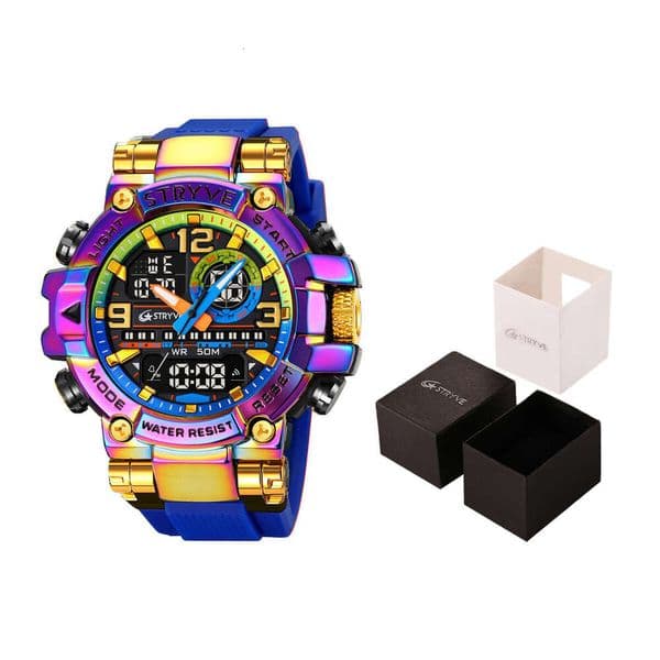 STRYVE Sports Luminous Electronic Waterproof Wristwatch Multi-Function Student Cool Watch Cross-Border Dropshipping 8025