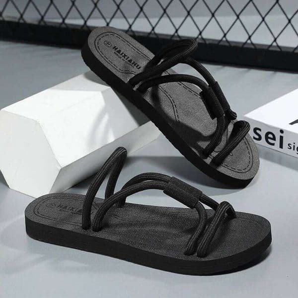 New Flip Flops Slip on Flats Opened Toe Sports Slippers 2026 Summer Fashion Men Sandals Roman Outdoor Beach Comfortable Shoes