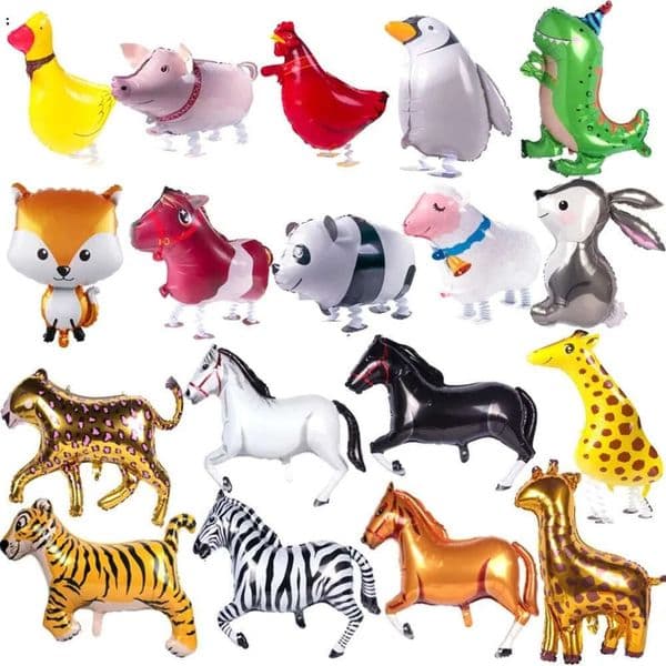 Cute Walking Animal Helium Balloons Cat Dog Dinosaur Air Ballons Birthday Decorations Kids Adult Event Party Decor Balloon
