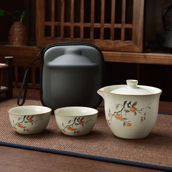 Bestseller Portable Travel Set Quick-Service Cup One Two Cups Ceramic Ru Kiln Outdoor Tea Pot Gift ddmySat