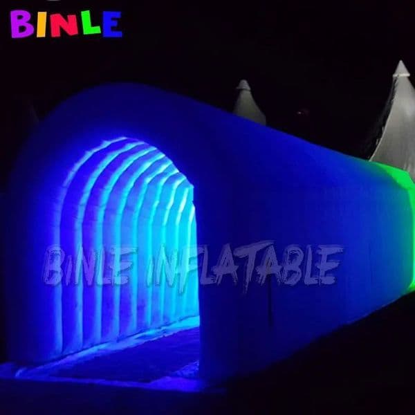 10mLx4mWx3.5mH (33x13.2x11.5ft) Outdoor promotional LED light inflatable tunnel tent,sport channel for wedding party event entrance