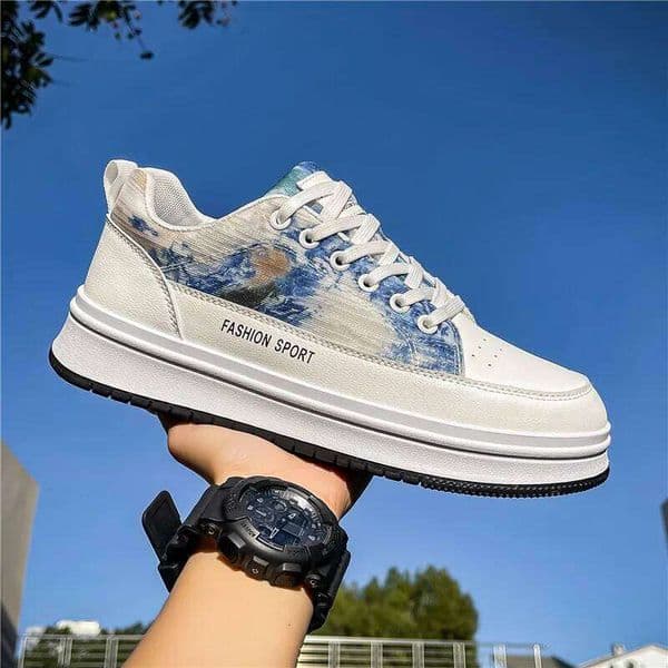 Spring New Casual Fashion Sneakers Suitable for Outdoor Sports Men's Versatile High-Top Trendy Thick-Soled Running Shoes