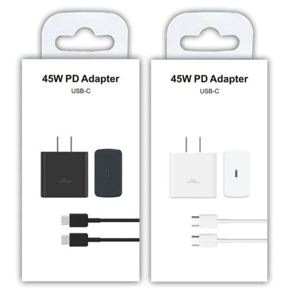 Fast Charger For Samsung 45W PD Charger Super Fast Charge Adapter For Galaxy Z Flip Fold 6 5 4 3 S24 S23 S22 S21 Plus FE A54 M54 5A with USB C to Cable