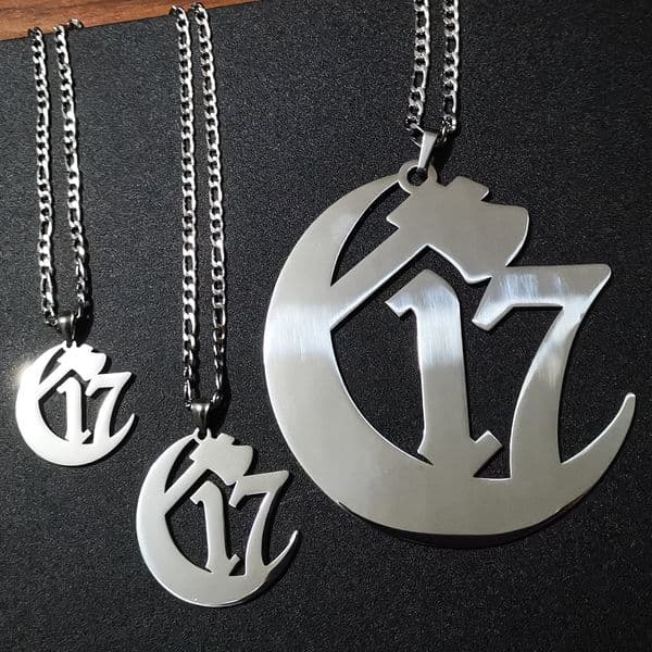 3pcs/Set (Each Size 1pcs) Stainless Steel Chapter 17 Ouija Macc Juggalo Pendant Necklace NK Chain Silver 4mm 24''