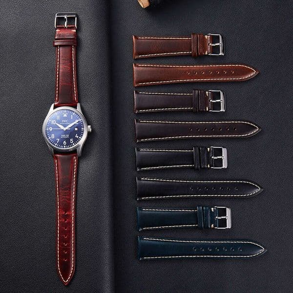 New In Stock Oil Wax Genuine Leather Glossy Universal Top Layer Vintage Watch Strap Accessories Pin Buckle