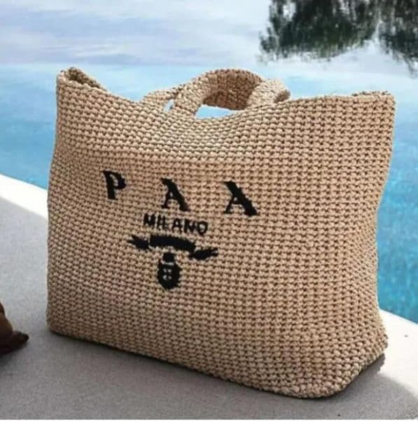 New European-style fashionable luxury accessory - simple Rafi grass woven bag, hand-woven tote bag, handbag, large bag for mother and daughter shopping