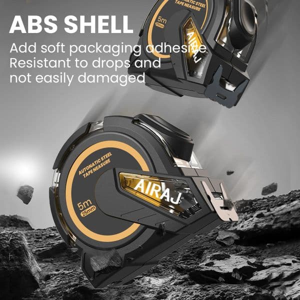 AIRAJ 3M to 10M Metric Self-Locking Tape Measure with Rubberized Coating, High - Precision Straightedge Measuring Tool Hand Tool