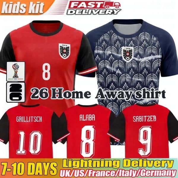 Austria 2026 Alaba Laimer Sabitzer Seiwald Soccer Jersey Arnautovic Football Shirt Grillitsch austria jersey World Cup jerseys, home and away jerseys