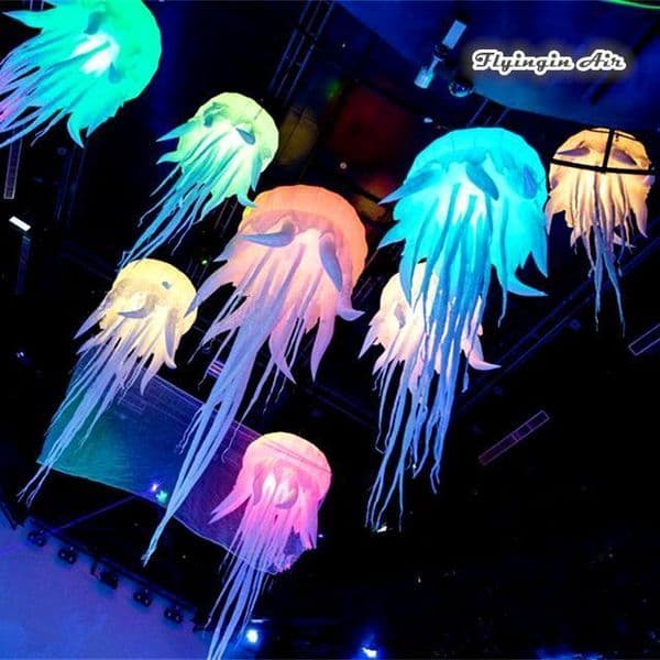 Free delivery Beautiful 2.5mH (8.2ft) led light inflatable jellyfish party wedding stage decorative balloon for sale