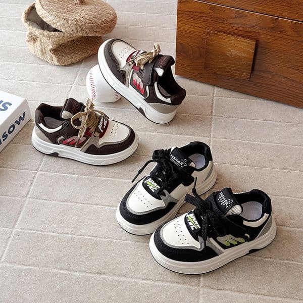 Free shipping Kids Shoes Boy Sneakers Girl Toddler Fashionable children's shoes Black Baby Skateboard Athletic Outdoor Sports Trainers Children youth size26-37
