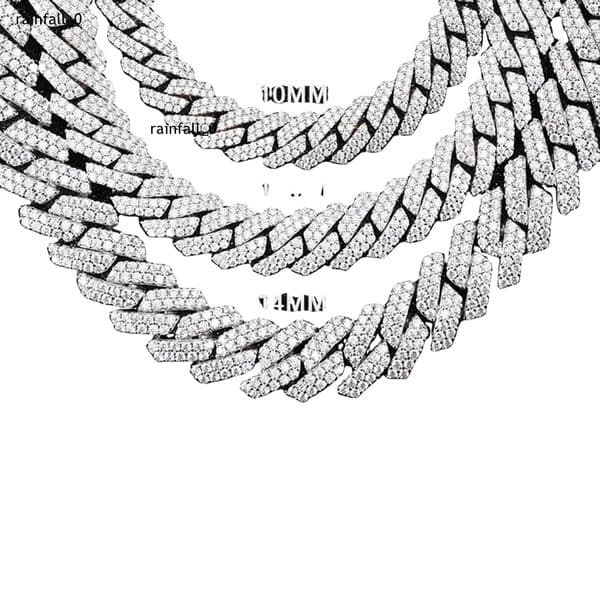 Manufacture Personalized Hip Hop Moissanite Chain 10Mm S925 Silver Cuban Chain for Rapper