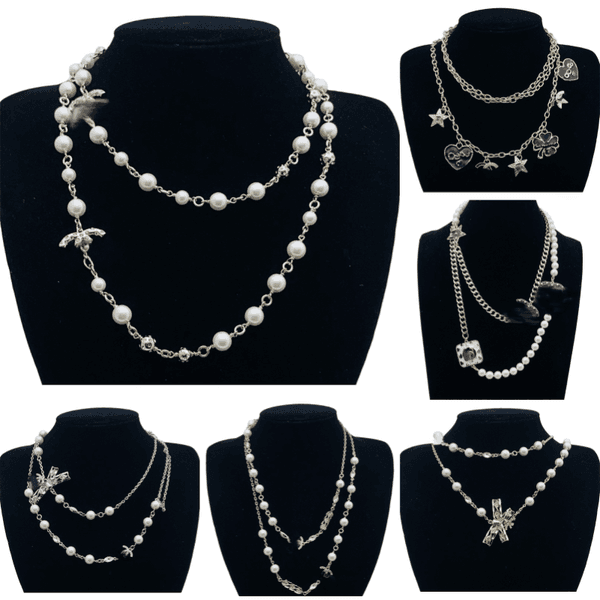necklace Designer Pearl Sweater Necklace for Women MultiLayered Chain Elegant Vintage Jewelry zh625