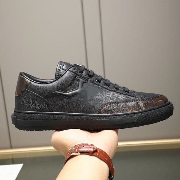 Fashion men designer shoes brown black plaid printed lace up streetwear outdoor Luxury Mens casual shoes MJny00002