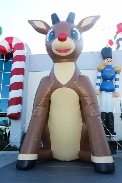 Free delivery Red-Nosed giant oxford Christmas inflatable Reindeer Rudolph animal model for outdoor event decoration