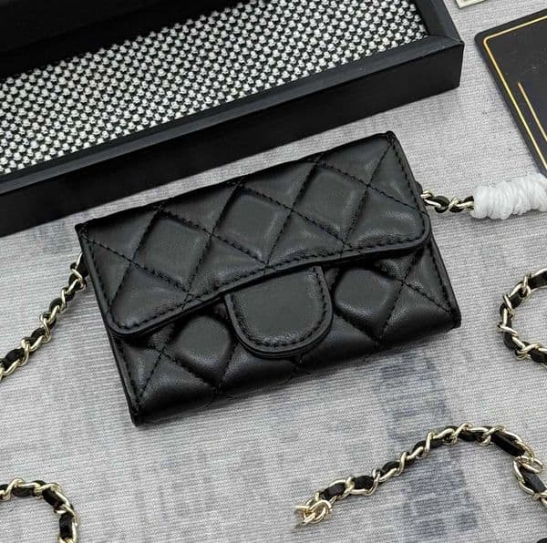 Luxury Purse Designer caviar leather Wallet card holder designer wallet woman Flap coin purse key pouch small luxury wallet zippy wallet cute black sheepskin 2026