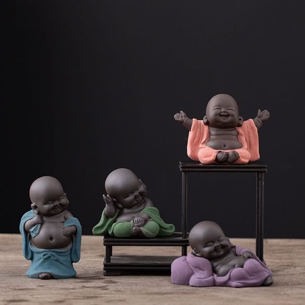 Bestseller Zisha Clay Pet Ornament Handmade Nurturable Joyful Little Maitreya Cute Play Tea Art Home Decoration Zen Style ddmySat