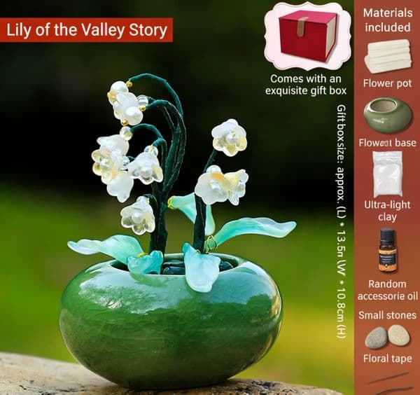 Chinese Style Camellia DIY Aromatherapy Ornament - Office Desktop Decor Handmade Gift Box