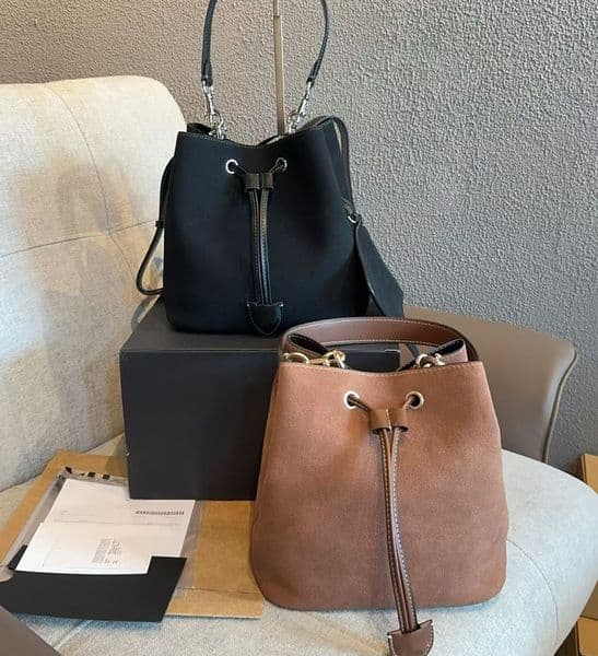 Designer Drawstring bag Leather Bucket bag Evening bag Gold chain Hobo bag Lady Fashion shoulder bag