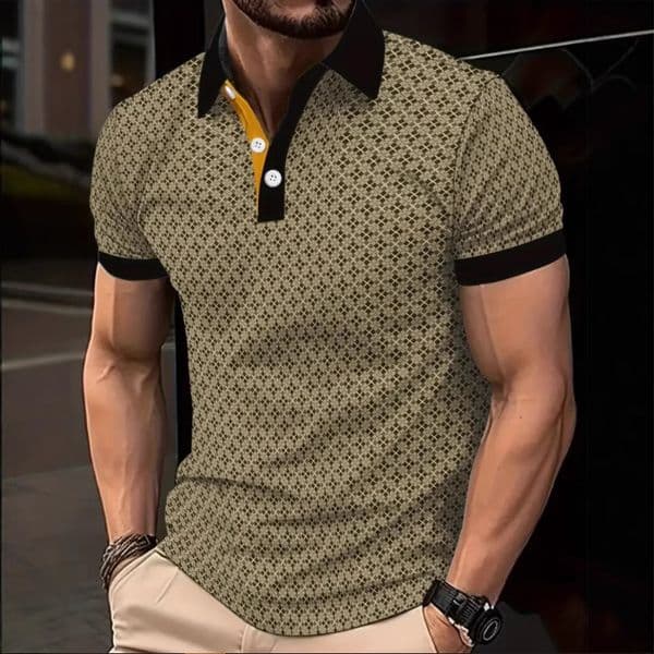 2025 Daily Casual Mens Short Sleeve Polo Shirt Fashion 3D Printed Turn-Down Collar Polo Shirt Mens Clothing