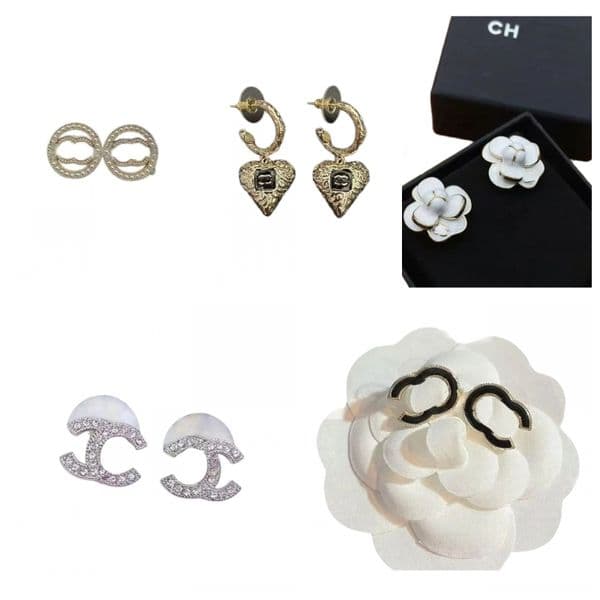 designer earrings luxury earrings for woman luxury Designer Letter studs geometric famous women's round diamond crystal pearl earrings Jewelry Aaa 2025 go592
