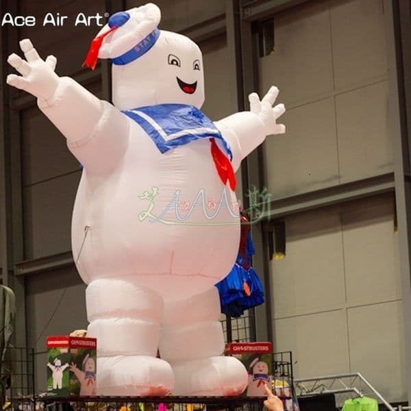 Custom Halloween model inflatable stay puft ghost master with led lights for sale