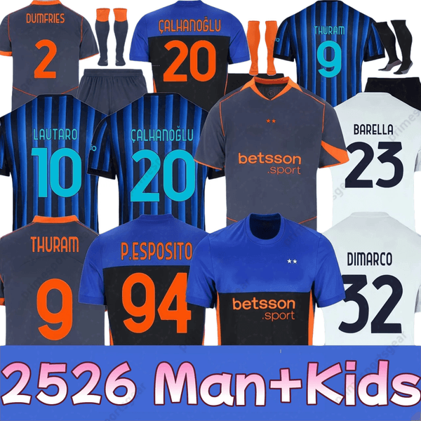 25 26 Inter Maglia LAUTARO Soccer Jerseys Milan BARELLA FRATTESI INTERS 2025 2026 KIDS THURAM DIMARCO ARNAUTOVIC CALHANOGLU Football Shirt