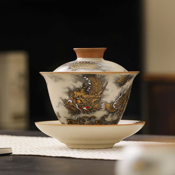 Bestseller Golden Dragon Water Spitting Gaiwan Ceramic Gongdao Sea Teapot Cup Ceremony Accessories Six Gentlemen Strainer Filter Tea Washer ddmySat