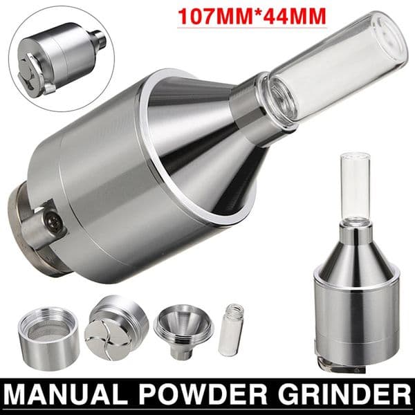 Metal Powder Grinder 44mm 56mm Hand Crank Spice Mill Funnel Food Grinders Container Kitchen Tools