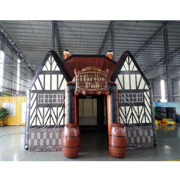 Free delivery Custom 10mLx5mWx5mH (33x16.5x16.5ft) Design Portable Outdoor Inflatable Irish Pub Bar Tent House with Casks Blow Up For Event Party