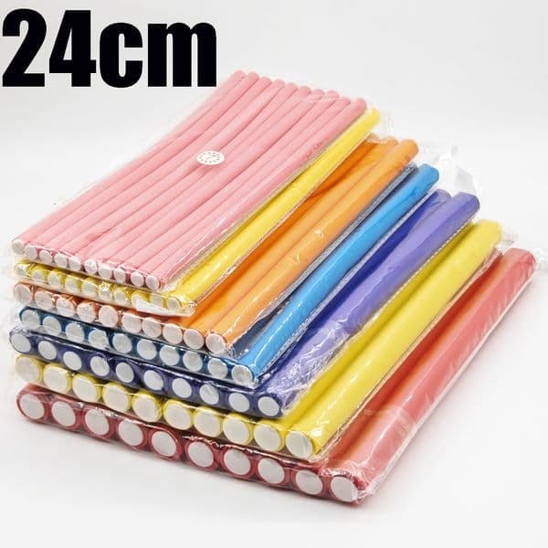 24cm 10Pcs/set Universal Curling Rod Sponge Curling Stick Sleep Curlers Soft Hair Curling Styling Tool Random Colors