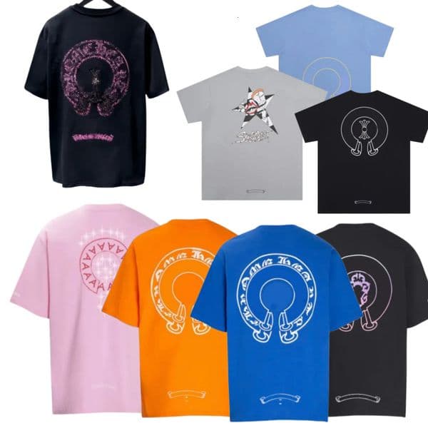 chromelys heart shirt Desiner T shirts men Luxury t shirt Men Loose Tshirts Cotton Letter Printed Black tshirt High Quality Streetwear women Short Sleeve 94