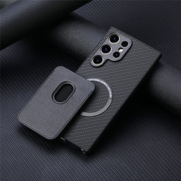 Compatible Samsung Phone S26 Ultra Protective Cover S25 Fe Magnetic Magsafe 2-In-1 Card Holder Leather Case