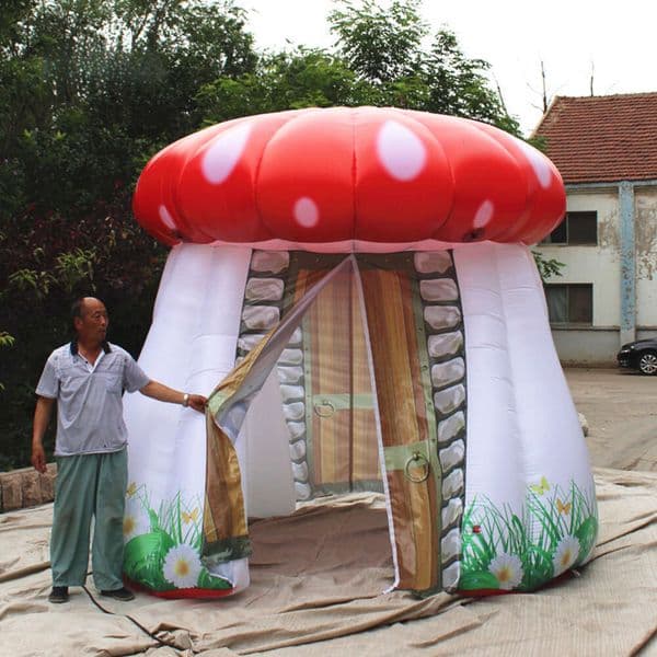 wholesale Theme Park Decorative Advertising Inflatable Mushroom Hut Customized Booth Blow Up Mushroom Tent For Music Festival Decoration Ask about the price