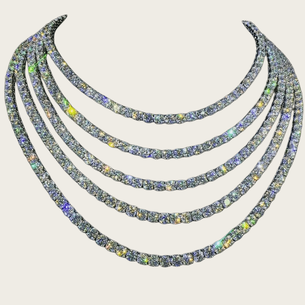 5mm Diamons Moissanite Chains Gold Iced Out Tennis Chain for Men Women Fashion Jewelry Hip Hop Necklace dd662