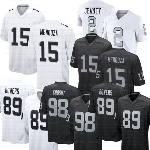 Men Women Youth 15 Fernando Mendoza Raider 2026 Jersey Kirk Cousins Ashton Jeanty Maxx Crosby Brock Bowers Aidan O'Connell Howie Long Tre Tucker Raiderss