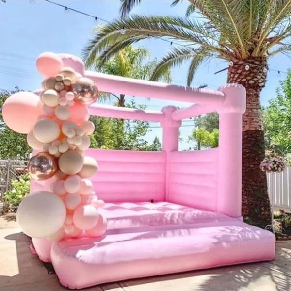 Free delivery Pink beige colorful bounce house inflatable Commercial wedding bouncer kids audits bouncy castle bridal commercial jumper jumping