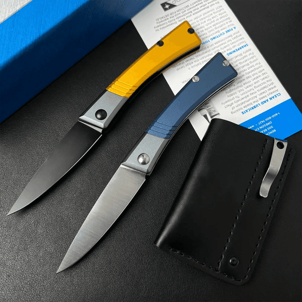 Pocket Folding 315 Knife D2 Satin/Titanium Coating Blade Aviation Aluminum Handle Outdoor Camping Hiking EDC Tool