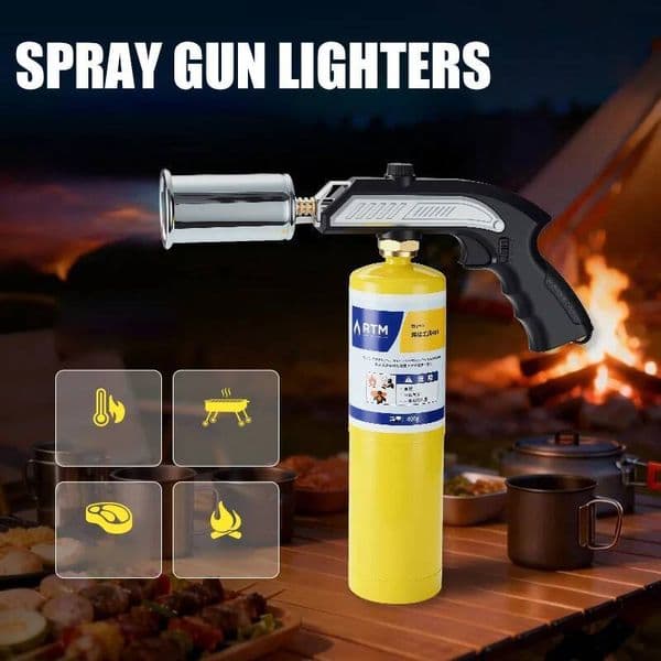 Large Gun Lighter Adjustable Flame Size Safety Lock Smooth Appearance Design Comfortable Hand Feeling