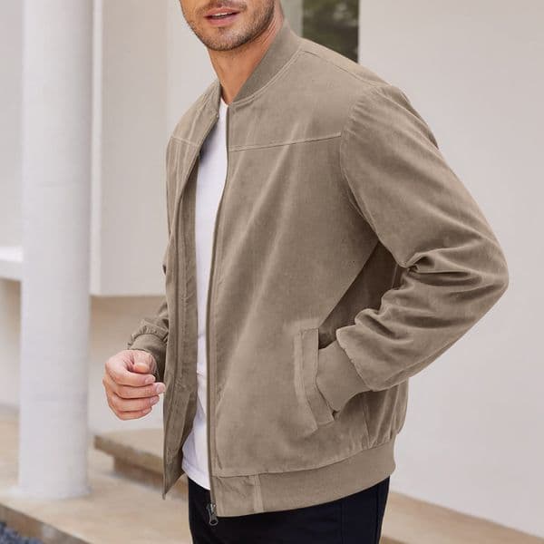 Designer Shirt European And American Fashion Men's New Suede Flight Jacket Designer Hoodie Casual Polo Sweatshirt Men's Solid Color Zipper Shirt